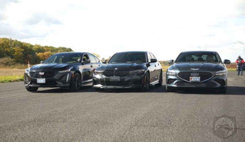 WATCH: BMW M340i vs Cadillac CT5-V vs Genesis G70 3.3T In An All Out Drag Race